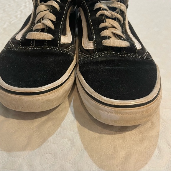 Vans Black Skate Shoes Off The Wall White Stripe Men’s 6 Women’s 7.5 Fair - Picture 3 of 10